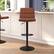 Alt View 12. Alamont Home - Hughes Modern Leather/Faux Leather Adjustable Height Barstool (Set of 2) - Cognac/Black.