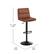 Alt View 13. Alamont Home - Hughes Modern Leather/Faux Leather Adjustable Height Barstool (Set of 2) - Cognac/Black.