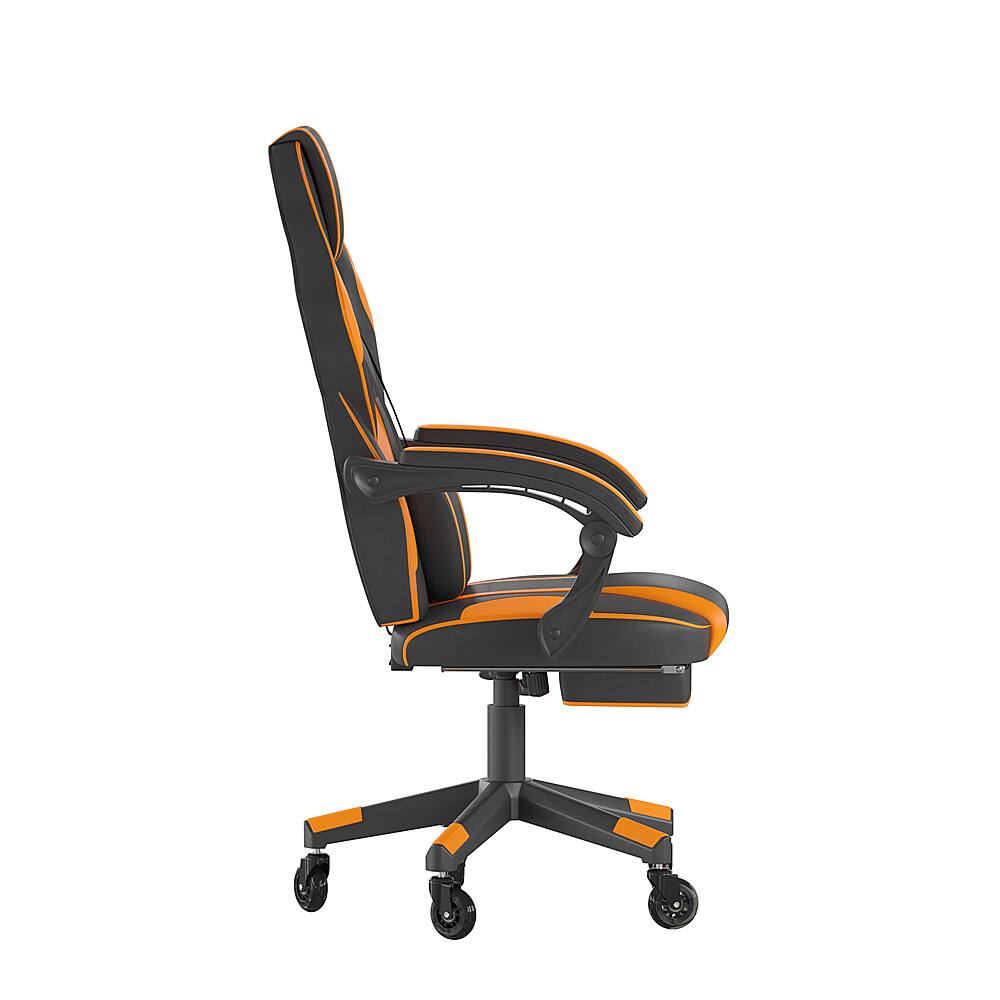 Alt View 15. Alamont Home - X40 Office Gaming Chair with Skater Wheels & Reclining Arms - Orange LeatherSoft - Black/Orange.