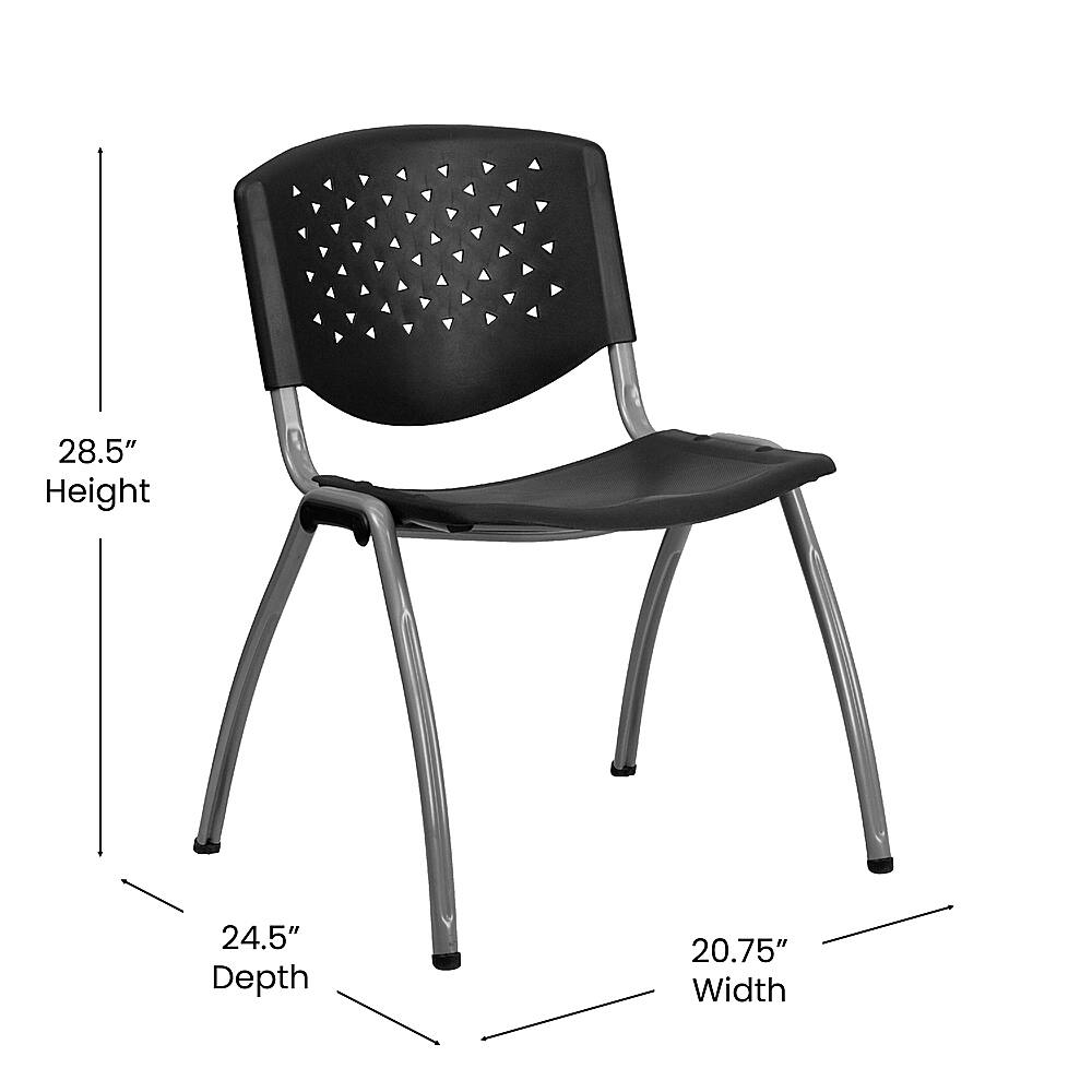 Alt View 13. Alamont Home - 881 lb. Capacity Plastic Stack Chair with Powder Coated Frame - Black.
