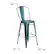 Alt View 13. Alamont Home - Carly All-Weather Bar Height Stool with Poly Resin Seat - Kelly-Blue Teal/Black - Kelly Blue-Teal/Black.