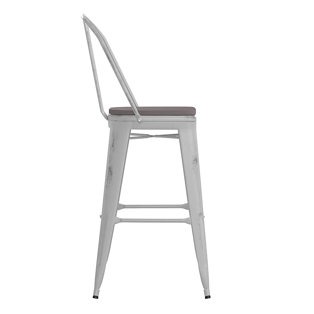 Alamont Home Carly All-Weather Bar Height Stool with Poly Resin Seat ...