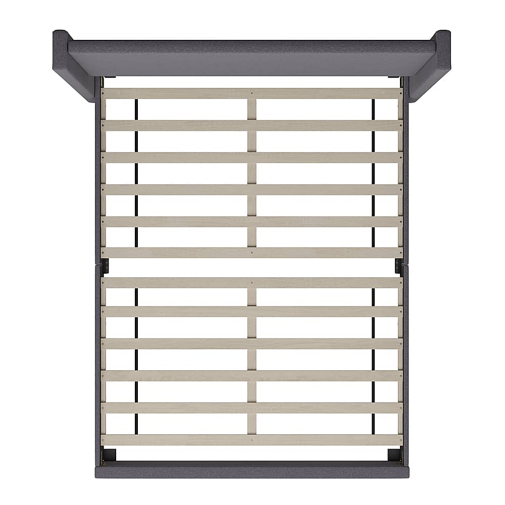 Alt View 18. Alamont Home - Quinn Full Size Upholstered Platform Bed with Channel Stitched Headboard - Gray.