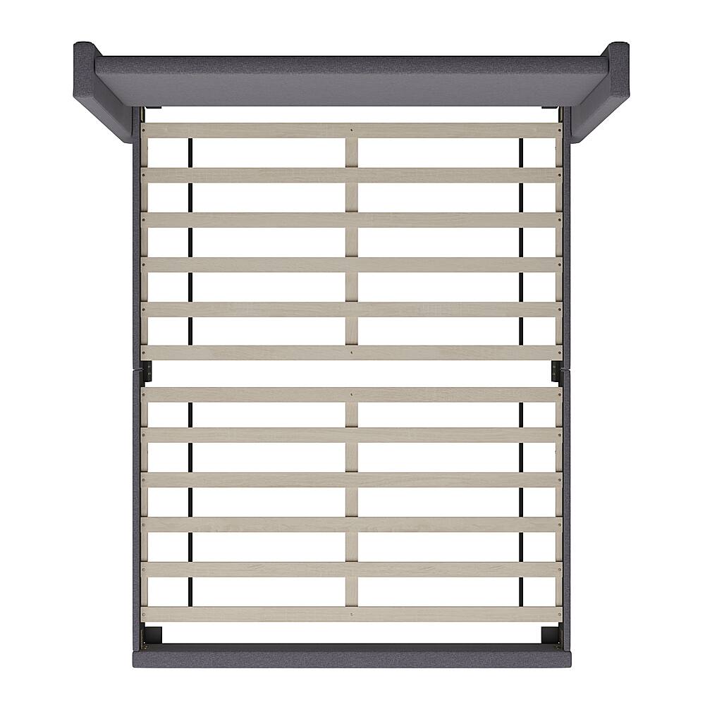 Alt View 18. Alamont Home - Quinn Full Size Upholstered Platform Bed with Channel Stitched Headboard - Gray.