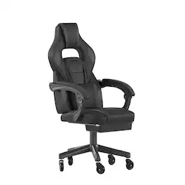 Alamont Home - X40 Office Gaming Chair with Skater Wheels & Reclining Arms - Black LeatherSoft - Black/Gray