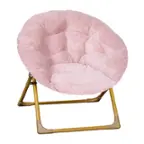 Front. Alamont Home - Kids Folding Faux Fur Saucer Chair for Playroom or Bedroom - Blush/Soft Gold.