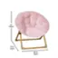 Alt View 14. Alamont Home - Kids Folding Faux Fur Saucer Chair for Playroom or Bedroom - Blush/Soft Gold.