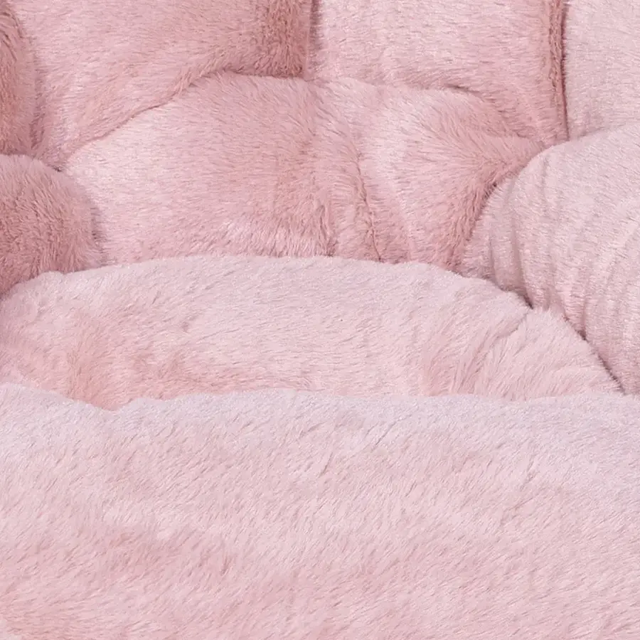 Alt View 19. Alamont Home - Kids Folding Faux Fur Saucer Chair for Playroom or Bedroom - Blush/Soft Gold.