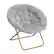 Front. Alamont Home - Kids Folding Faux Fur Saucer Chair for Playroom or Bedroom - Gray/Soft Gold.