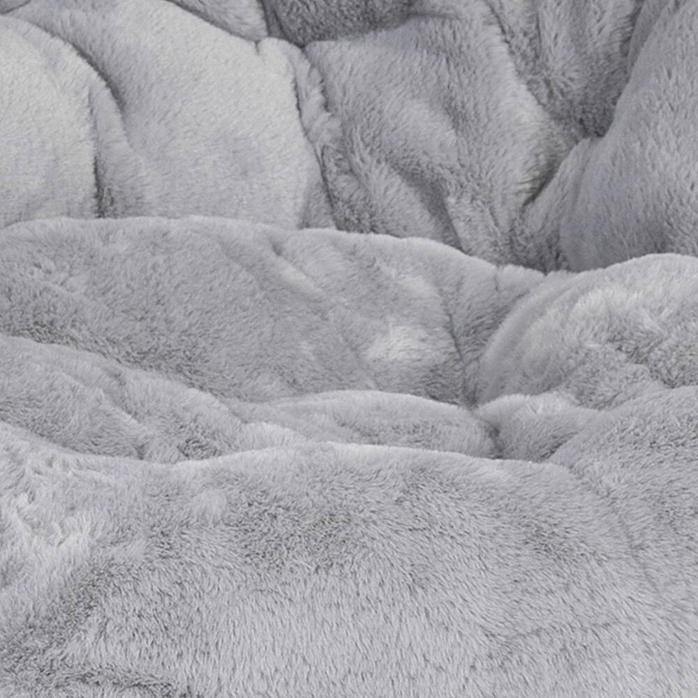 Alt View 19. Alamont Home - Kids Folding Faux Fur Saucer Chair for Playroom or Bedroom - Gray/Soft Gold.