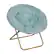 Front. Alamont Home - Folding XL Faux Fur Saucer Chair for Dorm or Bedroom - Dusty Aqua/Soft Gold.