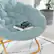 Alt View 14. Alamont Home - Folding XL Faux Fur Saucer Chair for Dorm or Bedroom - Dusty Aqua/Soft Gold.