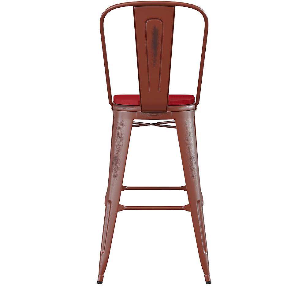 Alt View 17. Alamont Home - Carly All-Weather Bar Height Stool with Poly Resin Seat - Kelly Red/Red - Kelly Red/Red.