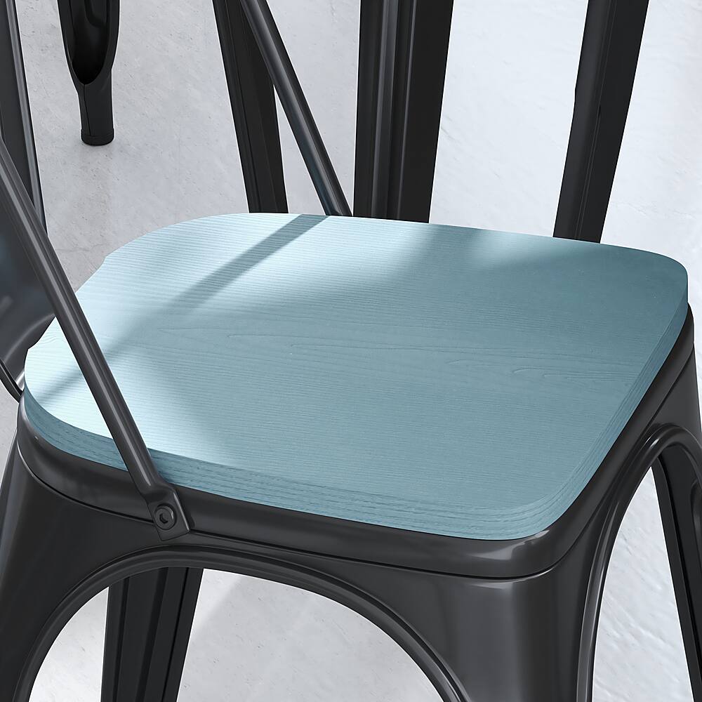 Alt View 14. Alamont Home - All-Weather Polyresin Seat for Colorful Metal Stools and Chairs (Set of 4) - Teal-Blue.