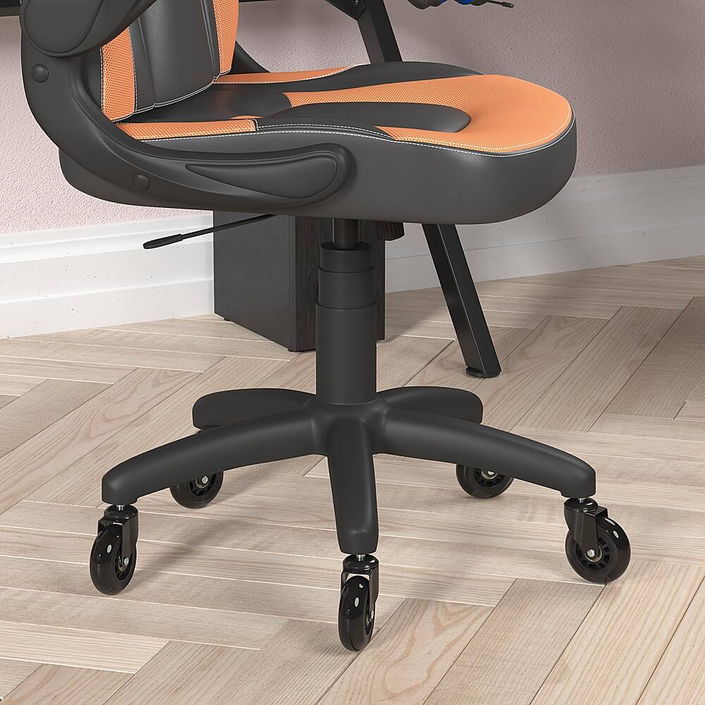 Alt View 14. Alamont Home - X10 Office Gaming Chair with Skater Wheels & Flip Up Arms - Orange LeatherSoft - Orange.