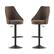 Front. Alamont Home - Chrishelle Modern Leather/Faux Leather Adjustable Height Pedestal Bar Stool (Set of 2) - Brown.