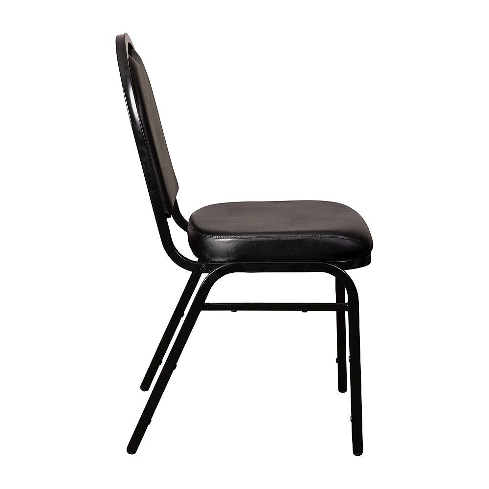 Alt View 18. Alamont Home - Commercial Dome Back Stacking Banquet Chair with Metal Frame - Black Vinyl/Black Frame.