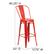 Alt View 13. Alamont Home - Kai All-Weather Commercial Bar Stool with Removable Back/Poly Seat-Red/Teak - Red/Teak.