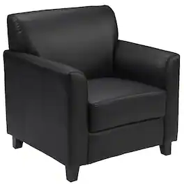 Alamont Home - LeatherSoft Chair with Clean Line Stitched Frame - Black