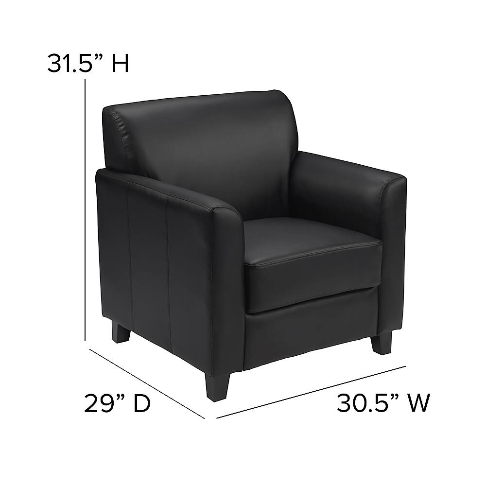 Alt View 12. Alamont Home - LeatherSoft Chair with Clean Line Stitched Frame - Black.