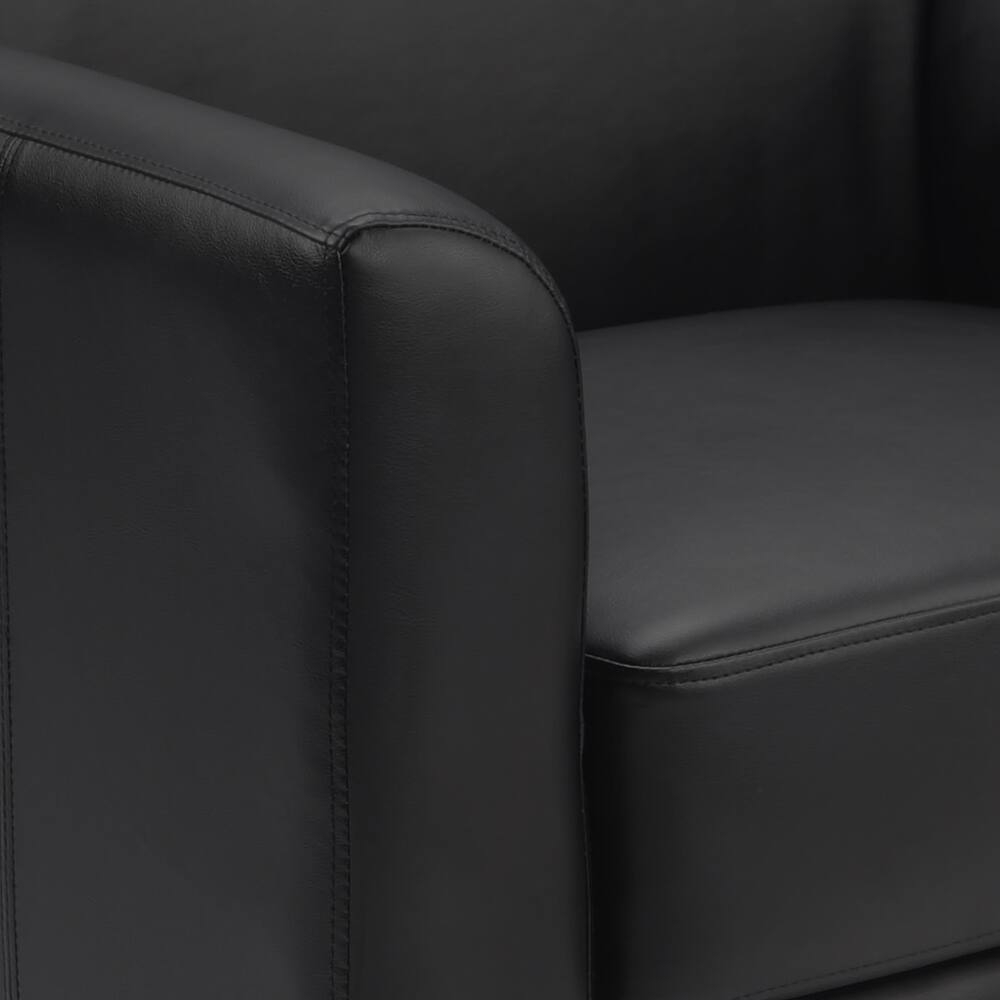 Alt View 15. Alamont Home - LeatherSoft Chair with Clean Line Stitched Frame - Black.