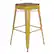 Front. Alamont Home - Kai Indoor/Outdoor Backless Bar Stool with Poly Seat - Yellow/Teak - Yellow/Teak.