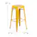 Alt View 12. Alamont Home - Kai Indoor/Outdoor Backless Bar Stool with Poly Seat - Yellow/Teak - Yellow/Teak.