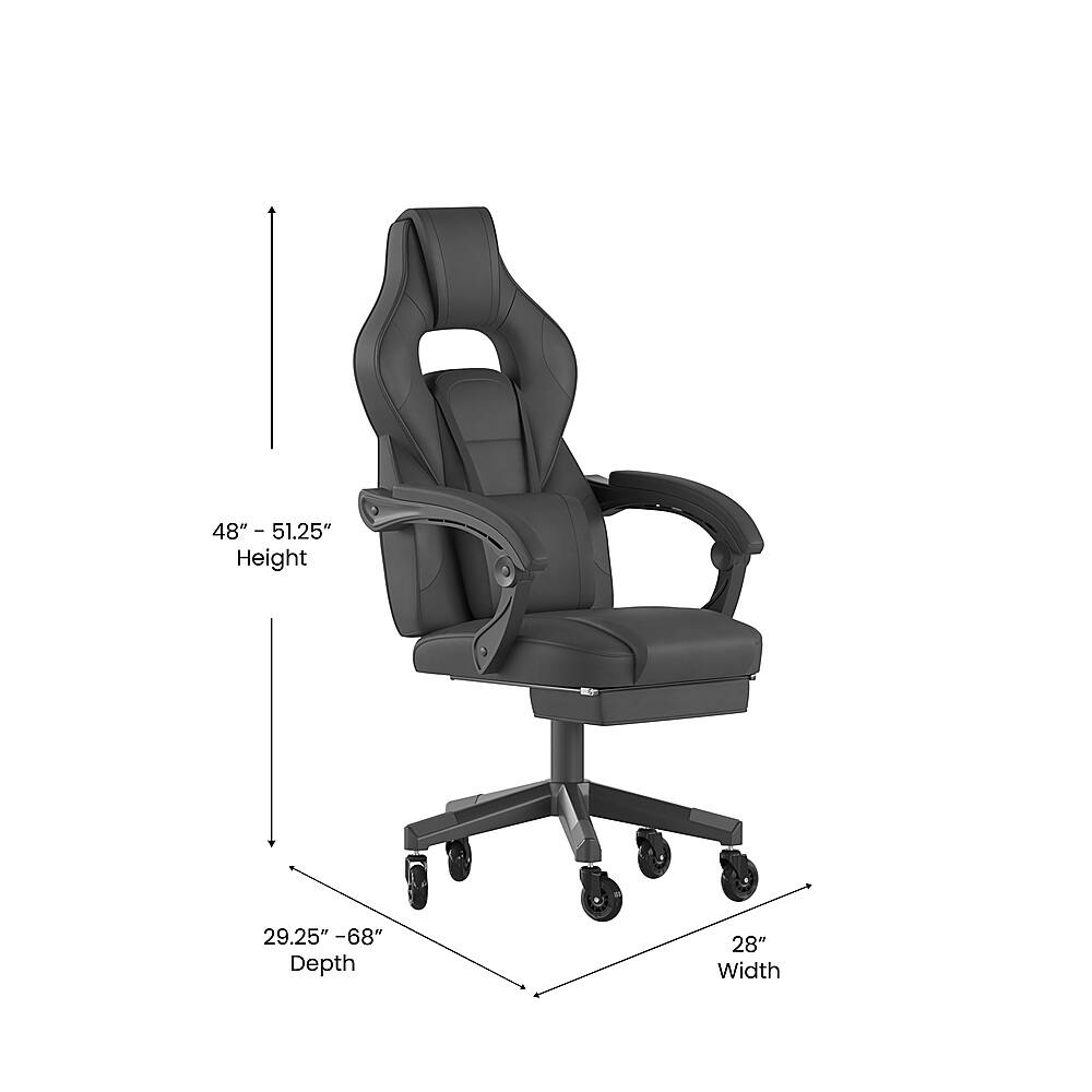 Alt View 12. Alamont Home - X40 Office Gaming Chair with Skater Wheels & Reclining Arms - Black LeatherSoft - Black.