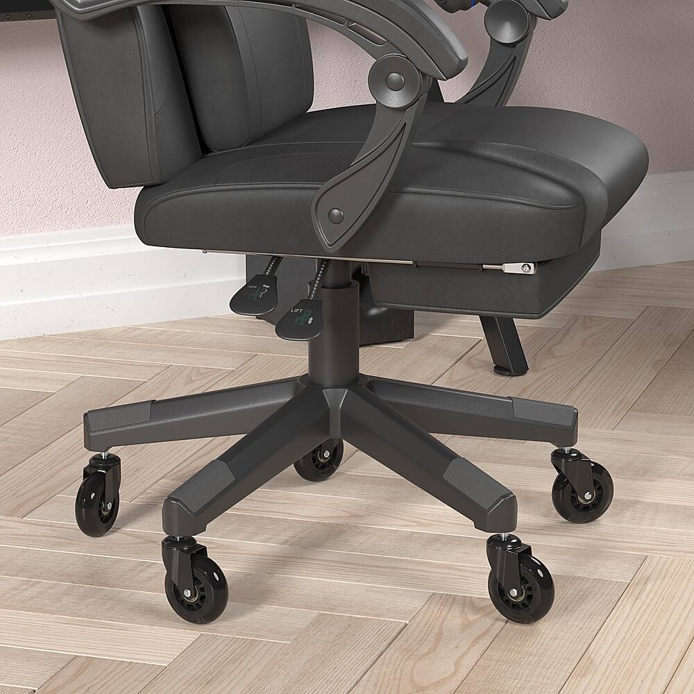 Alt View 14. Alamont Home - X40 Office Gaming Chair with Skater Wheels & Reclining Arms - Black LeatherSoft - Black.