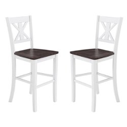 Flash Furniture - Gwendolyn Rustic Wood Bar Height Stool (Set of 2) - White Wash - Front_Zoom