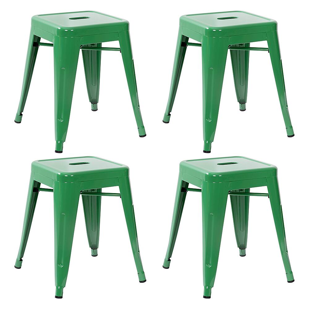 Front. Alamont Home - Kai Industrial Metal Dining Stool (Set of 4) - Green.