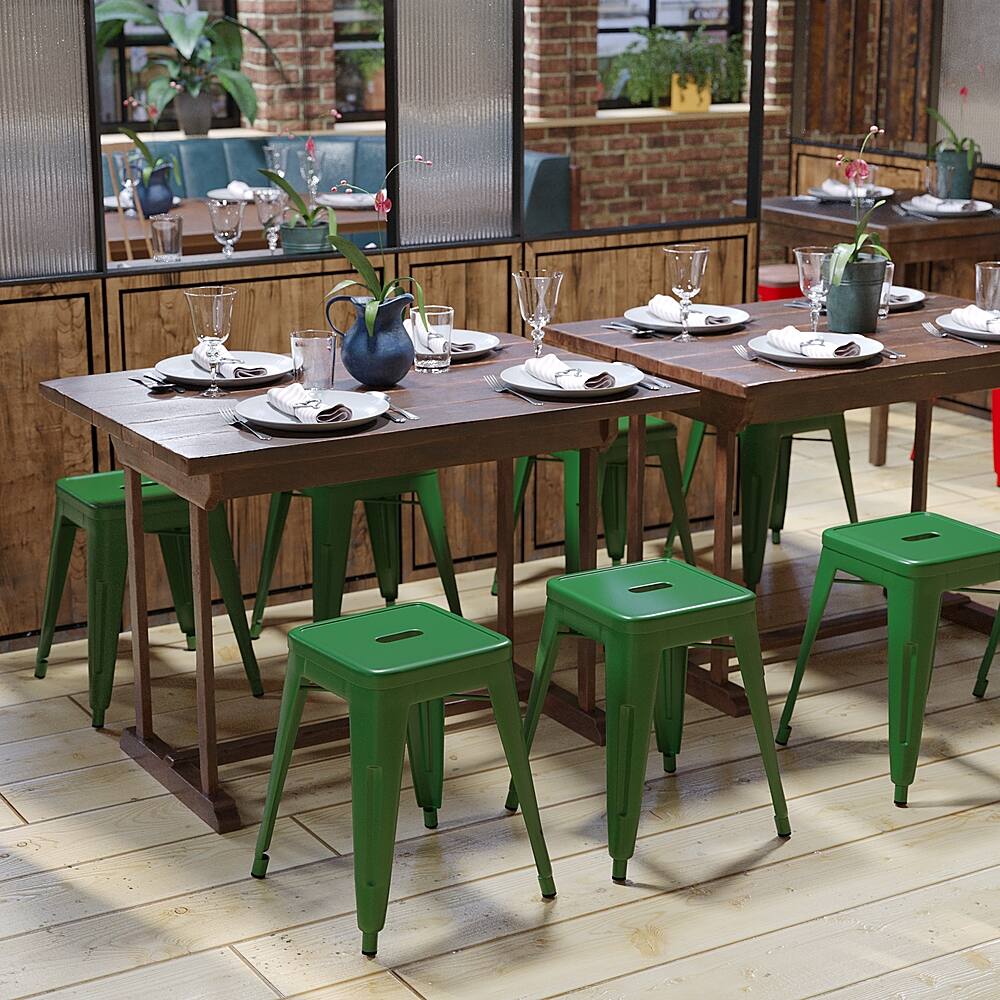 Alt View 11. Alamont Home - Kai Industrial Metal Dining Stool (Set of 4) - Green.