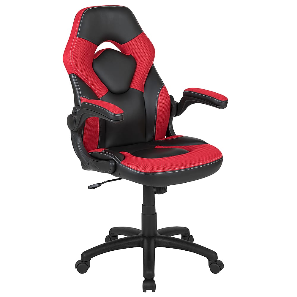 Alamont Home - X10 High Back /Black Racing Style Ergonomic Gaming Chair with Flip-Up Arms - Red