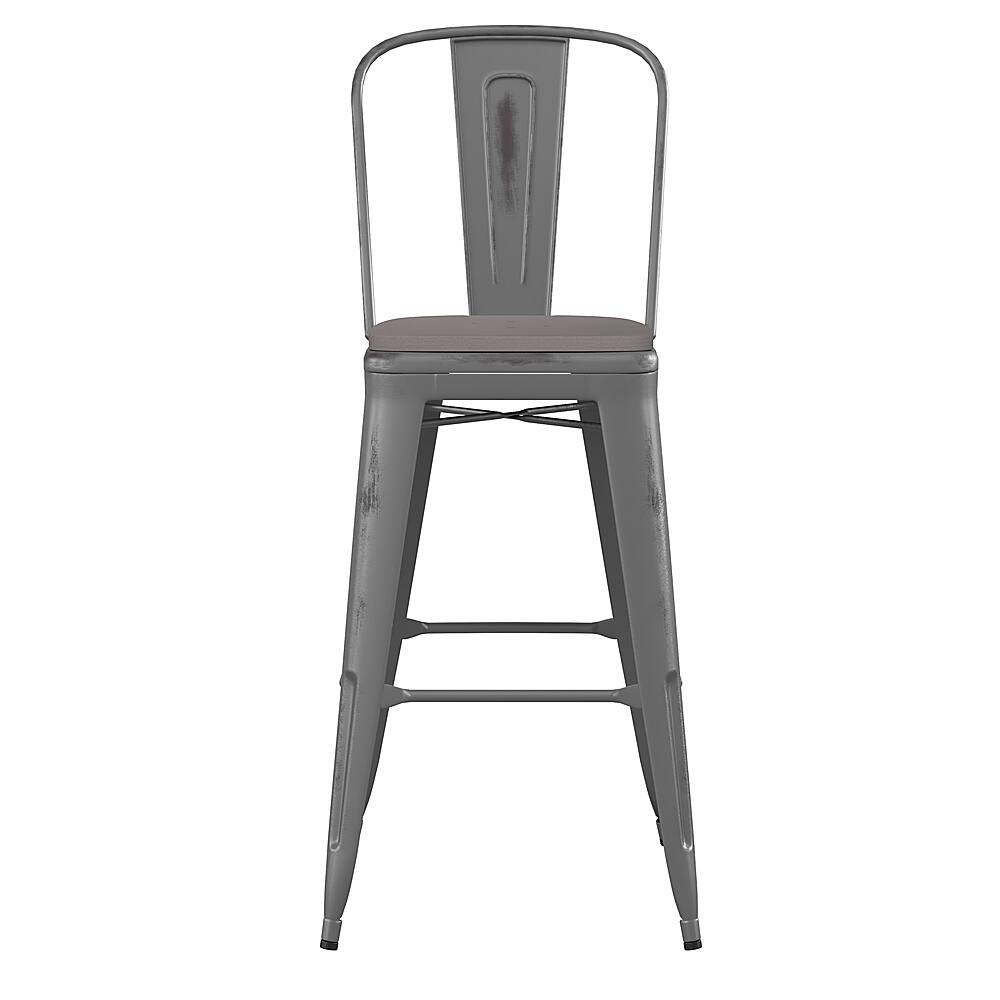 Alt View 11. Alamont Home - Lincoln Contemporary Resin Bar Height Stool - Clear Coated/Gray.