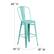 Alt View 13. Alamont Home - Carly All-Weather Bar Height Stool with Poly Resin Seat - Mint Green - Mint Green/Mint Green.