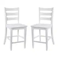 Alamont Home - Liesel Rustic Wood Counter Height Stool (Set of 2) - White Wash - Front_Zoom