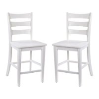 Flash Furniture - Liesel Rustic Wood Counter Height Stool (Set of 2) - White Wash - Front_Zoom