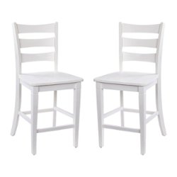 Flash Furniture - Liesel Rustic Wood Counter Height Stool (Set of 2) - White Wash - Front_Zoom