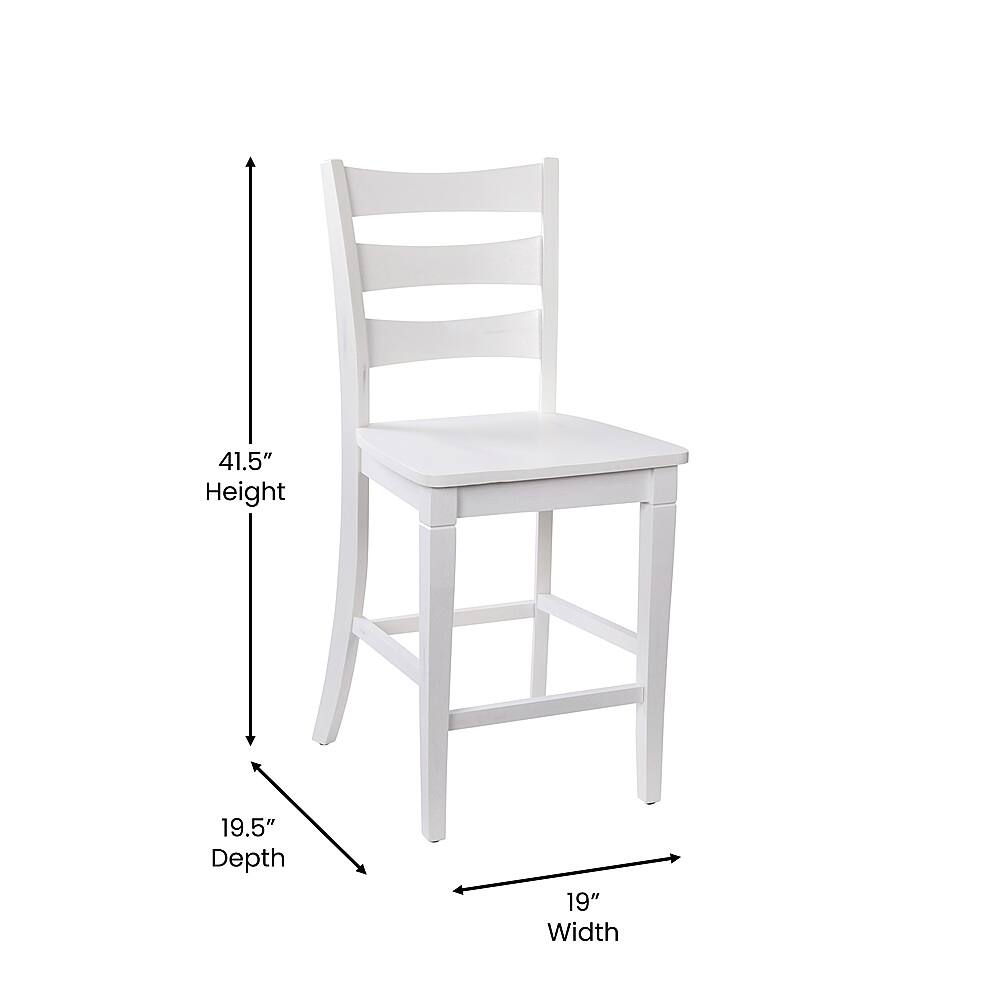 Alt View 13. Alamont Home - Liesel Rustic Wood Counter Height Stool (Set of 2) - White Wash.
