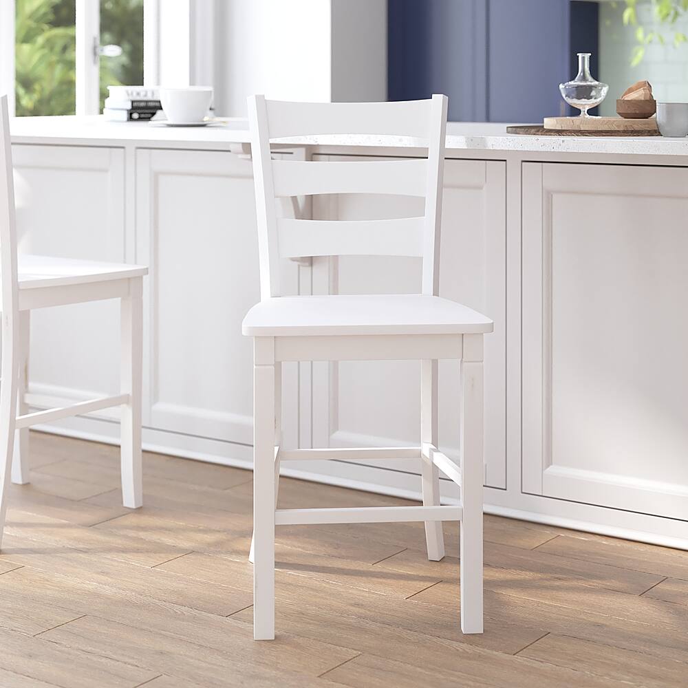 Alt View 14. Alamont Home - Liesel Rustic Wood Counter Height Stool (Set of 2) - White Wash.