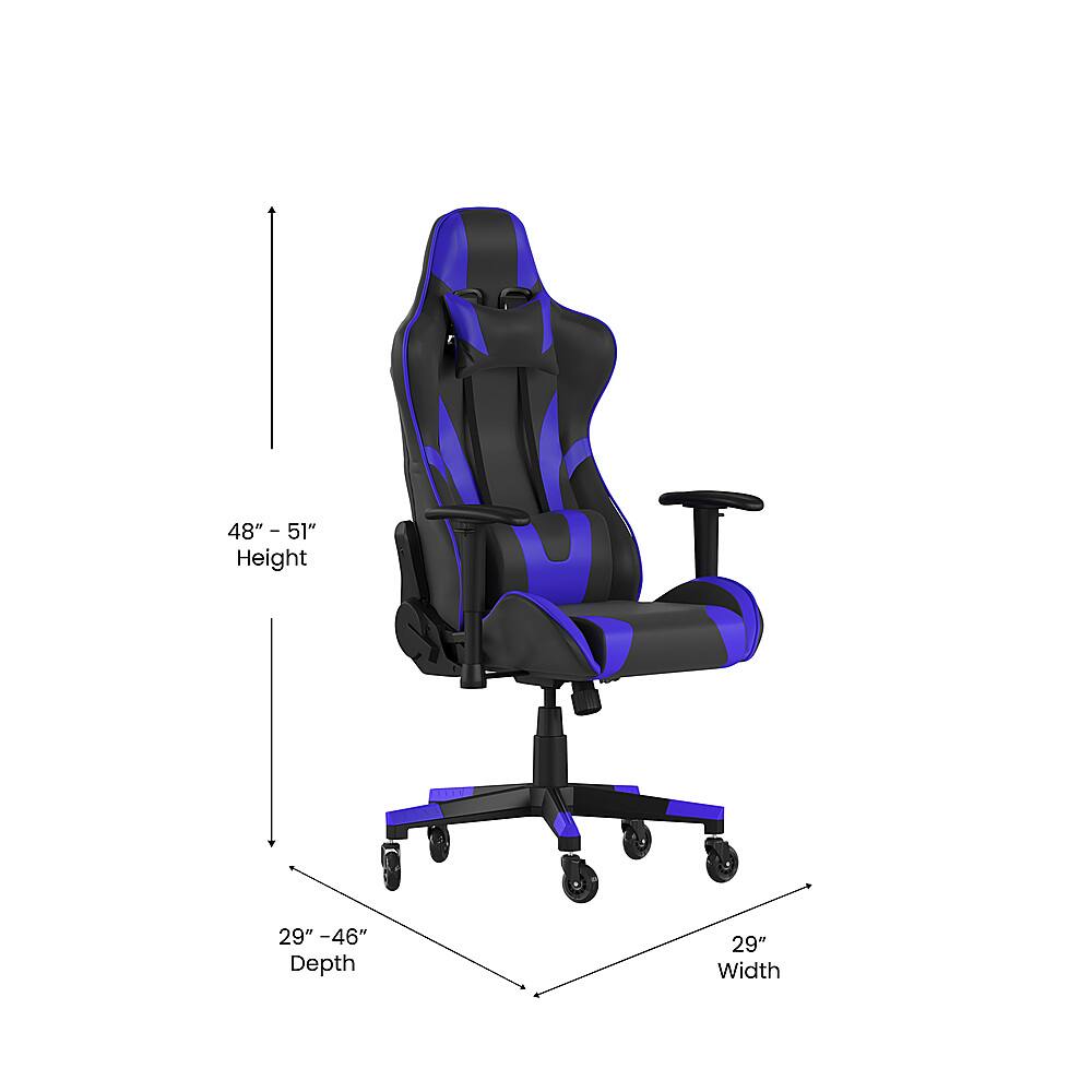 Alt View 12. Alamont Home - X20 Office Gaming Chair with Roller Wheels & Reclining Back - Blue LeatherSoft - Blue.