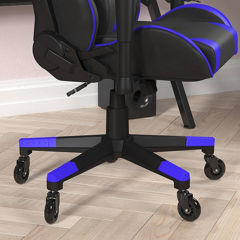 Alt View 14. Alamont Home - X20 Office Gaming Chair with Roller Wheels & Reclining Back - Blue LeatherSoft - Blue.