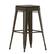 Front. Alamont Home - Cierra Industrial Resin Backless Bar Stool (Set of 4) - Gun Metal/Black.
