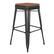 Front. Alamont Home - Kai Indoor/Outdoor Backless Bar Stool with Poly Seat - Black/Teak - Black/Teak.