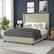 Alt View 12. Alamont Home - Quinn Queen Size Upholstered Platform Bed with Channel Stitched Headboard - Beige.