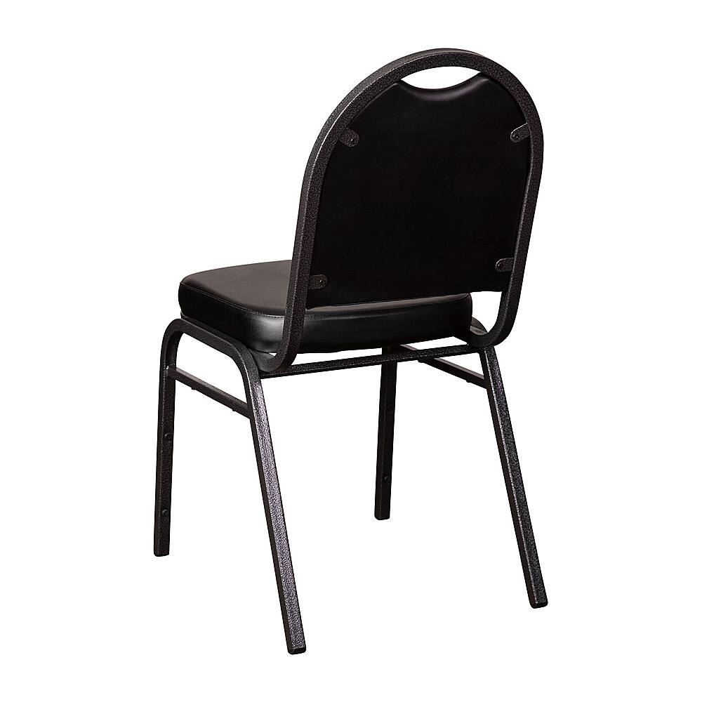 Alt View 16. Alamont Home - Commercial Dome Back Stacking Banquet Chairs with Metal Frames (set of 4) - Black Vinyl/Silver Vein Frame.