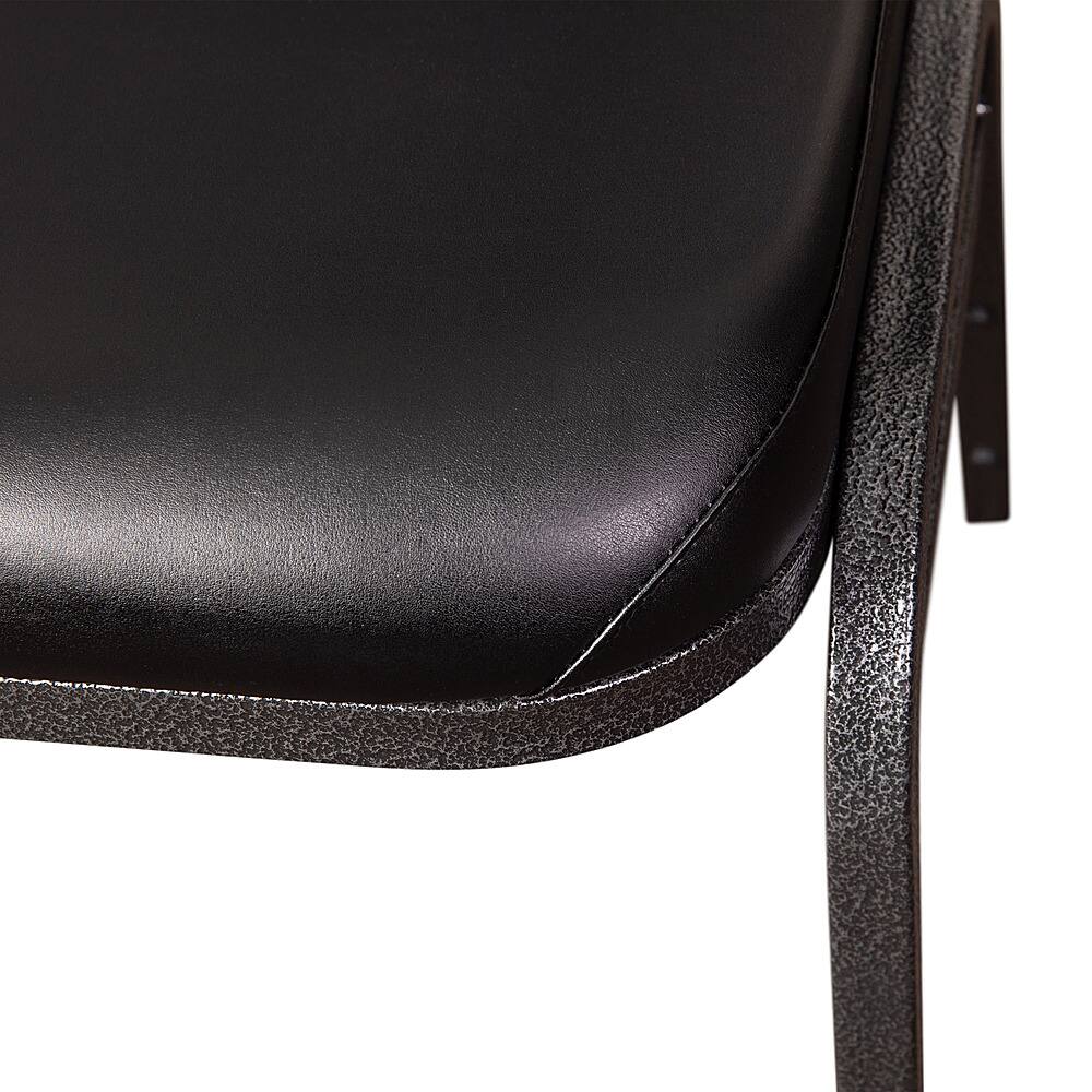 Alt View 17. Alamont Home - Commercial Dome Back Stacking Banquet Chairs with Metal Frames (set of 4) - Black Vinyl/Silver Vein Frame.