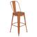 Front. Alamont Home - Kai All-Weather Commercial Bar Stool with Removable Back/Poly Seat-Orange/Teak - Orange/Teak.