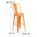 Alt View 13. Alamont Home - Kai All-Weather Commercial Bar Stool with Removable Back/Poly Seat-Orange/Teak - Orange/Teak.