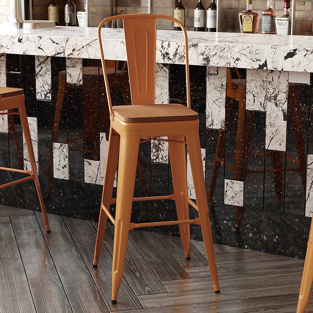 Alamont Home Kai All-weather Commercial Bar Stool With Removable Back 